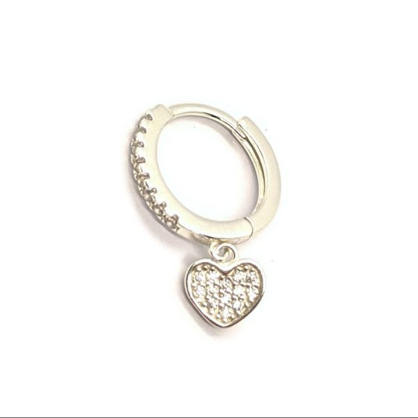 Aro argolla corazon cristales