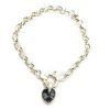 Pulsera de rolo n00 con dije swarovski 19cm Silver Night