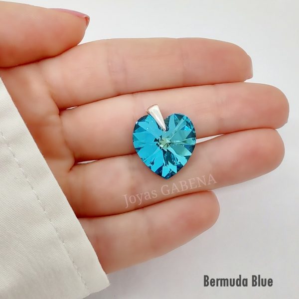 dije corazon swarovski 18mm plata