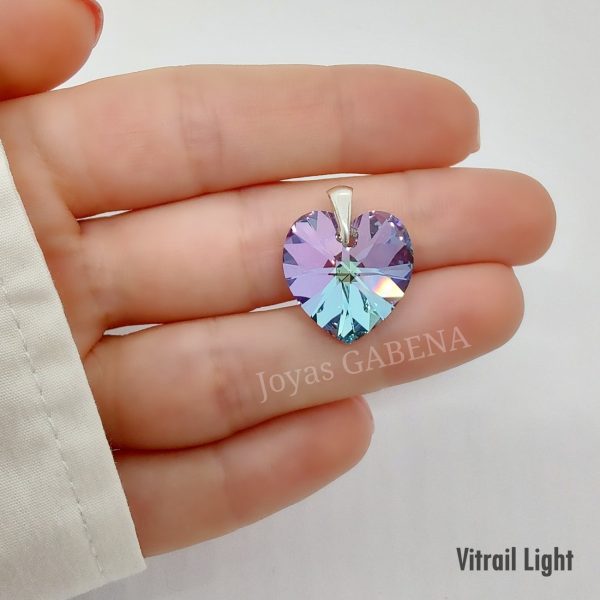 Dije corazón swarovski 18mm Vitrail Light