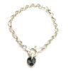 Pulsera de rolo n00 con dije swarovski 19cm Silver Night