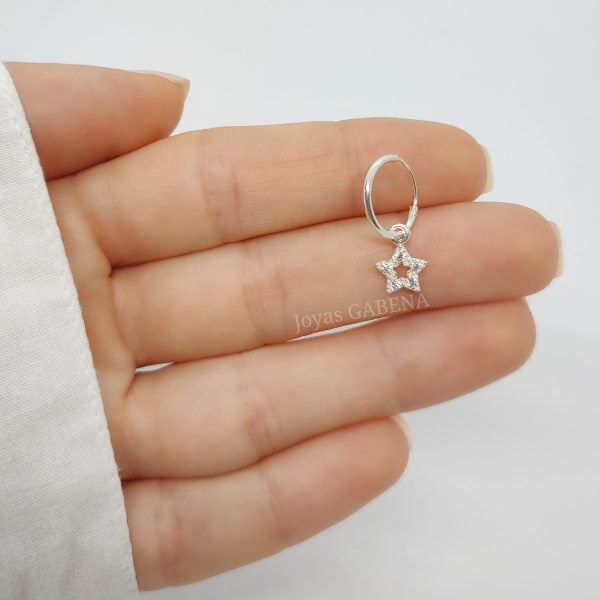 aro argolla estrella plata 925