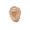 aro perla engarzada 5mm plata oreja