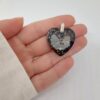 dije corazon cristal 28mm silver night