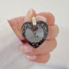 dije corazon cristal 28mm plata silver night