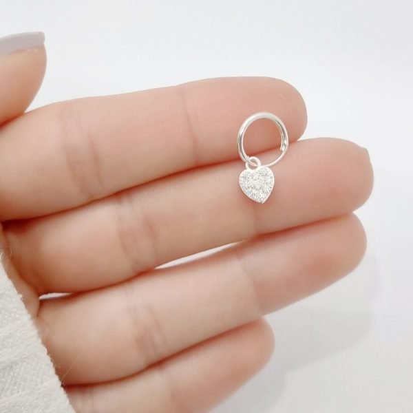 Aro Argolla Corazon Cristales Solitario Plata 925