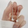 Aros lunas colgantes plata
