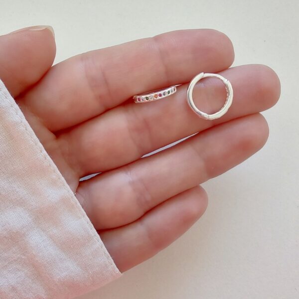 AAR-27 aros argollas cristales plata multicolor