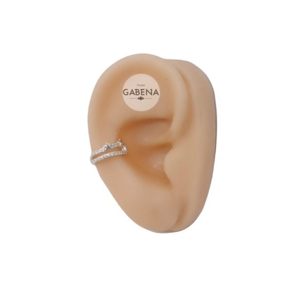 Aro Cuff Estrellas Cristal Plata oreja