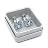 Aros Abridores Cristal Cuadrado Grande Plata 925