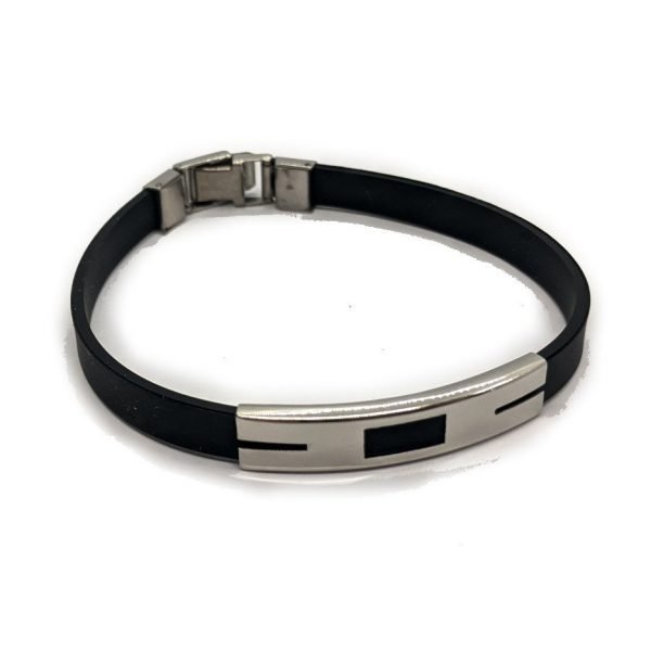 Pulsera Rectangulo Caucho Acero Quirurgico