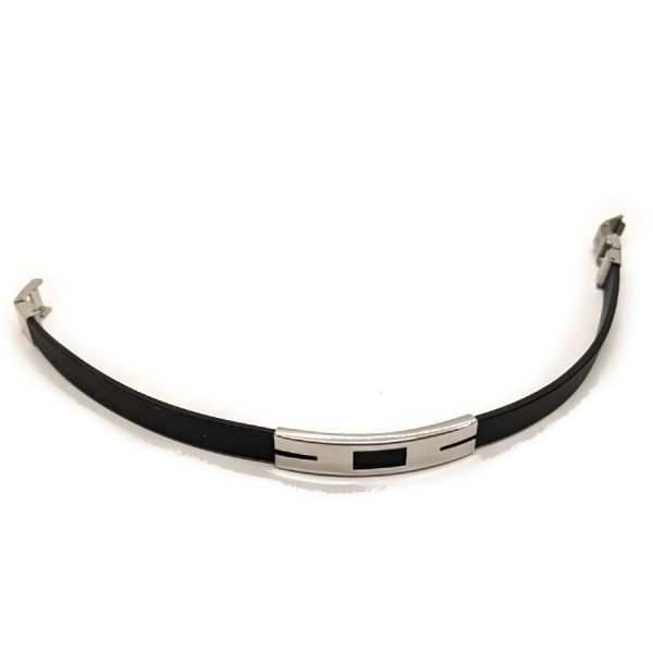 Pulsera Rectangulo Caucho Acero Quirurgico