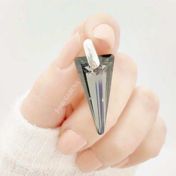 Dije Cristal Swarovski péndulo spike silver night