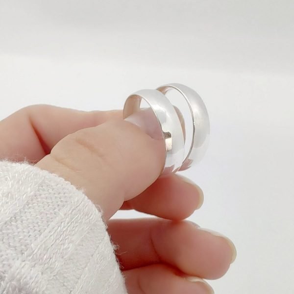 Aros Argollas Media Caña 6mm Plata 925