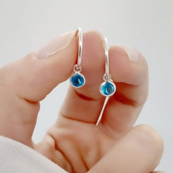 Aros cubanos cristal cubic aquamarine