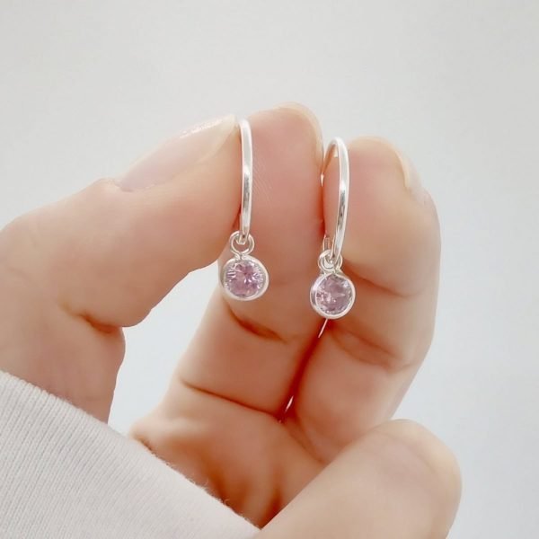 Aros cubanos cristal cubic rosa