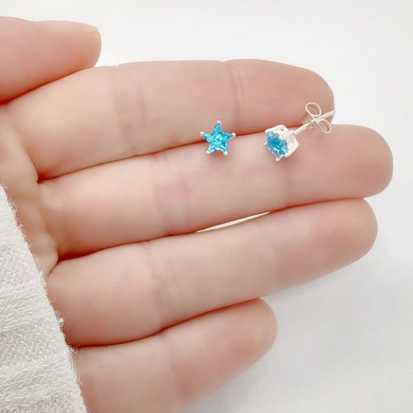 Aros cristal estrella turquesa