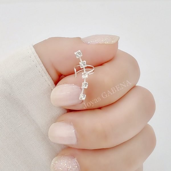 Aro bidu cristales plata 925