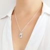 Collar Gato Cristal Micropave Plata 925 - 50cm