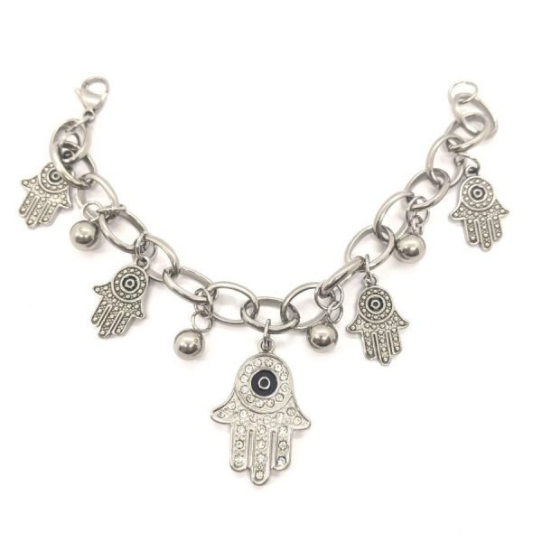 Pulsera Hamsa y bolitas gruesa