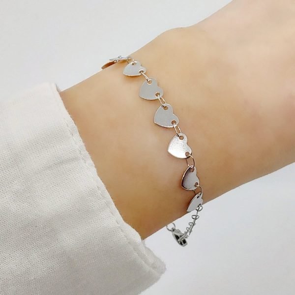 Pulsera Corazones Acero Quirúrgico