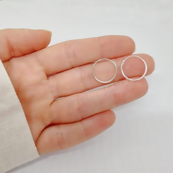 AROS ARGOLLA 16MM PLATA 925 CUBANO