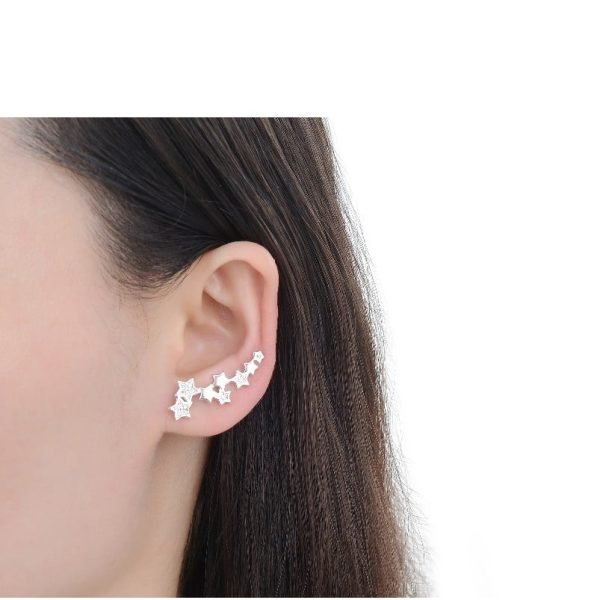 Aros Trepadores Estrellas Plata 925