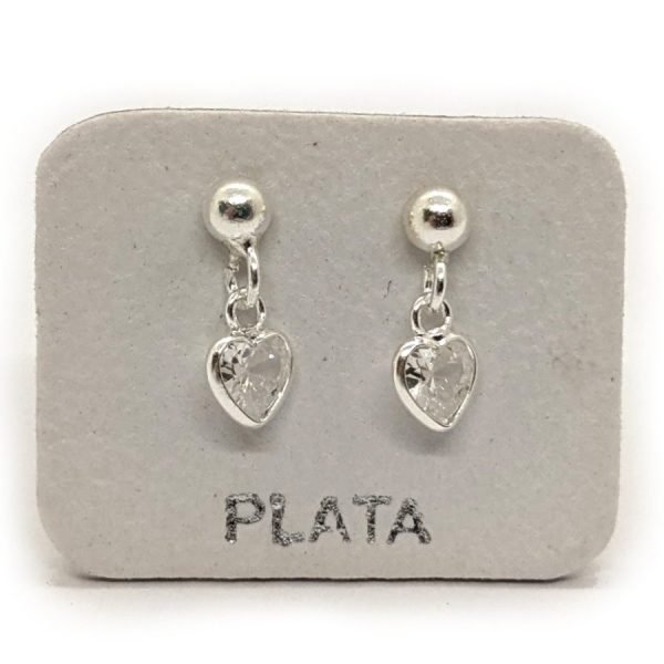 Aros corazón cristal y punto