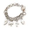Pulsera cruz, hamsa, ala, árbol y corazón