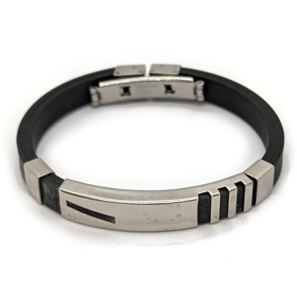 Pulsera caucho línea acero quirúrgico