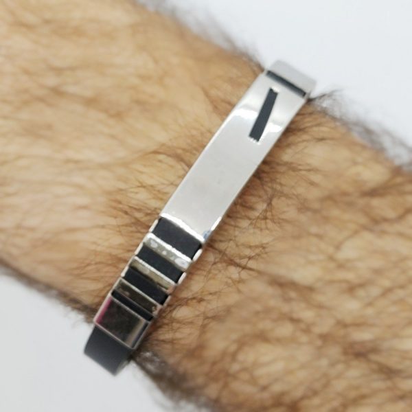 Pulsera caucho línea acero quirúrgico