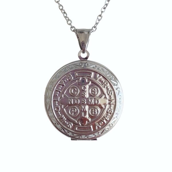 COAA-18 collar relicario san benito de acero