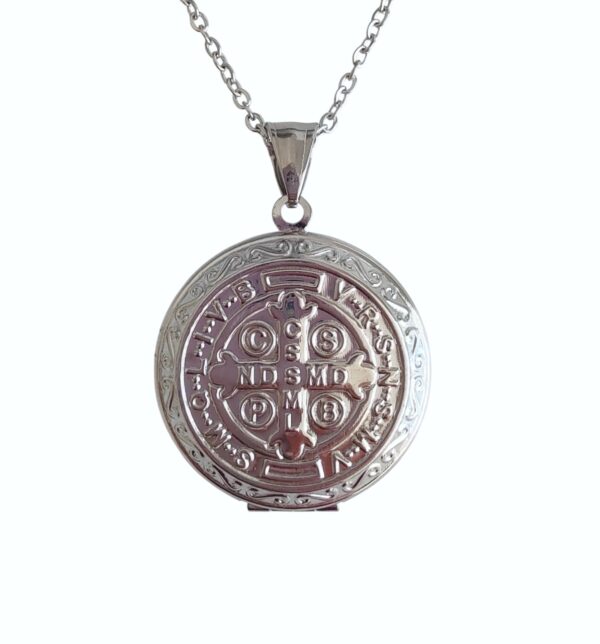 COAA-18 collar relicario san benito de acero