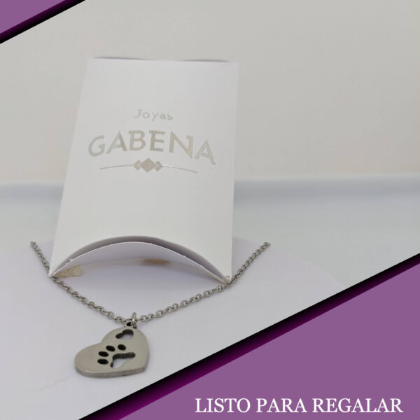 Collar Corazon Huella Acero Quirúrgico pack M2
