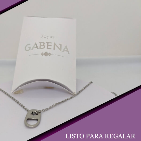 Collar Chapita de Lata Acero Quirúrgico - Estrella pack