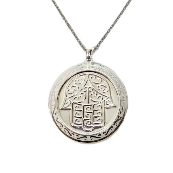 collar relicario hamsa acero quirurgico