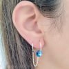 Aros Cadena y Argolla con Cristal Swarovski Rivoli Bermuda Blue