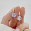 Aros Cristal Swarovski Corazon Cubanos Plata 925 Shimmer