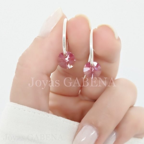 Aros Swarovski Cubanos Rivoli Plata - Rose Sin AB