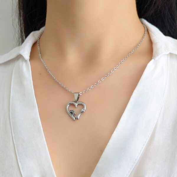 COAA-27 Collar Corazon Huella Acero