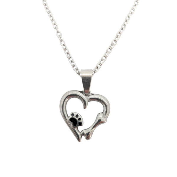 COAA-27 Collar Corazon Huella Acero Quirúrgico