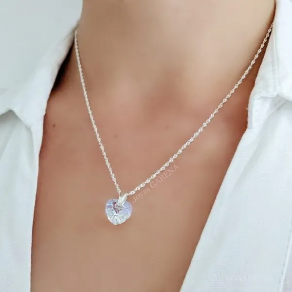 Cadena Collar Swarovski Corazón Shimmer 10mm 2