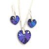 Collar con Cristal Swarovski Corazon 14 y 10 heliotrope