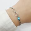 Pulsera Infinito y Ojo Turco Acero Quirúrgico - Celeste 17 a 20 cm