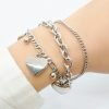 Pulsera Triple Corazones y Bolitas Acero Quirúrgico