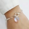 Pulsera de rolo n00 con dije swarovski 19cm Shimmer 14mm