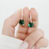 Aros Swarovski Cubanos Rivoli Plata - Emerald