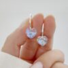 Aros Cristal Swarovski Corazon Cubanos Plata 925 Shimmer