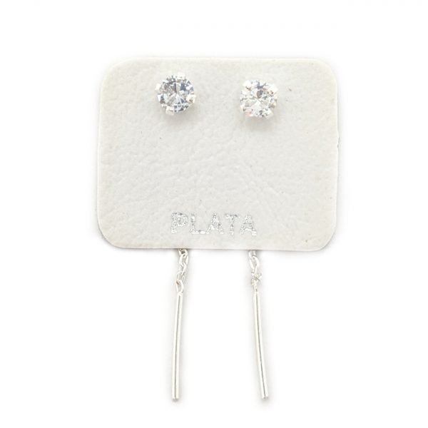 aros cristal cubic cadenas plata