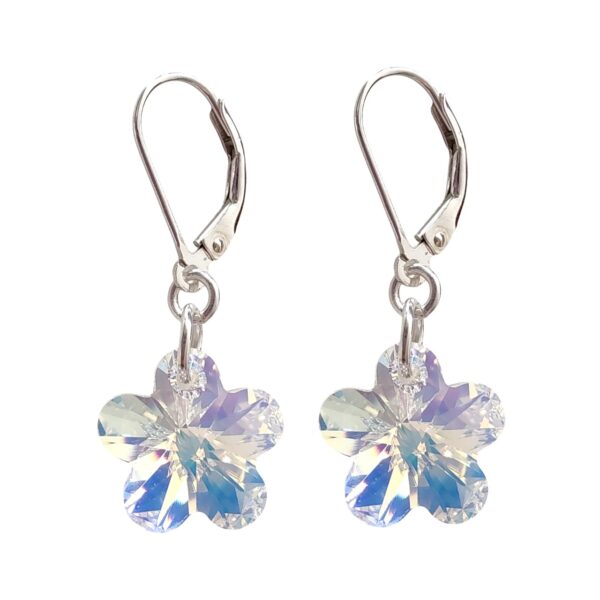 ASW-62 aros cristal sw flores plata 925
